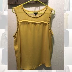 Gold Dressy Tank - embellished outline sleeves